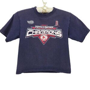 Vintage Boston Red Sox Youth Small (6-8) Shirt Delta 2004 World Series Blue